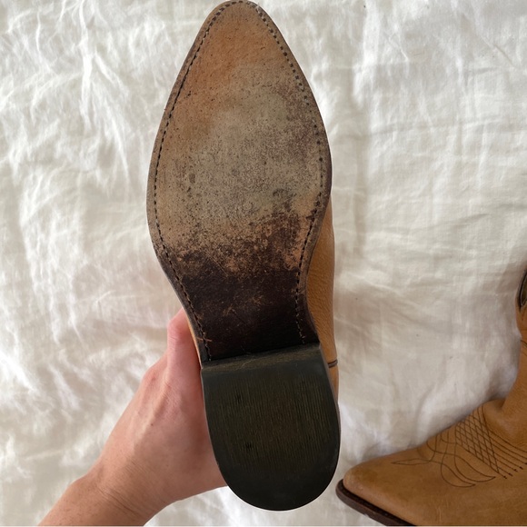 Tan Leather Frye Cowboy Boots - Picture 7 of 8